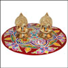 Rangoli Sticker + 2 Kamakshi Brass Diyas - Click here to View more details about this Product
